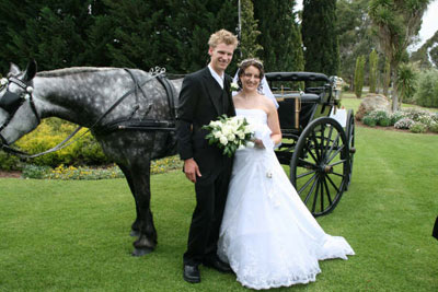 Kristy and Chris Martin got married at Carolynnes Cottages